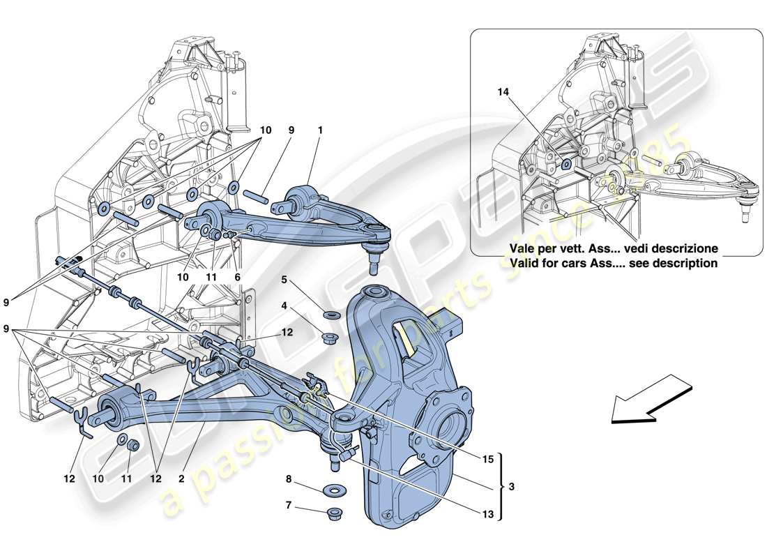 a part diagram from the ferrari 458 italia (usa) parts catalogue