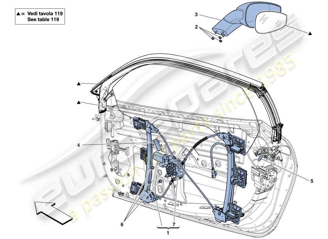 a part diagram from the ferrari 458 spider (rhd) parts catalogue