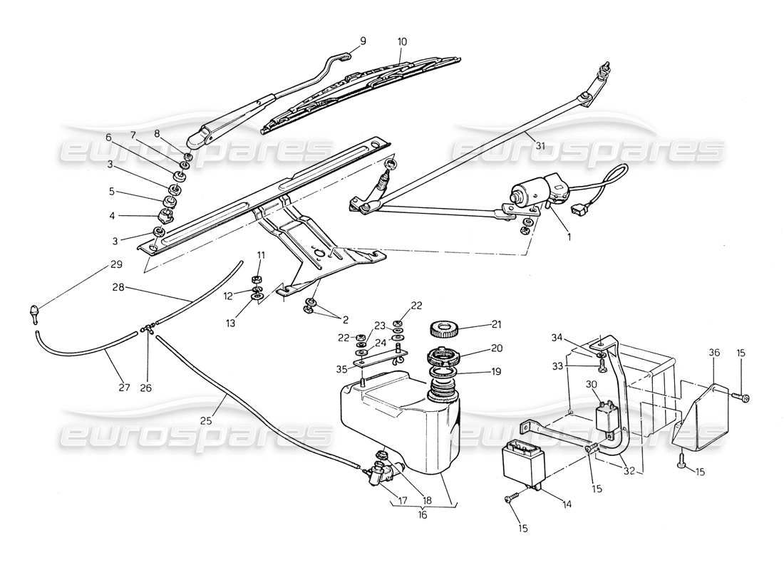 a part diagram from the maserati biturbo (1983-1995) parts catalogue
