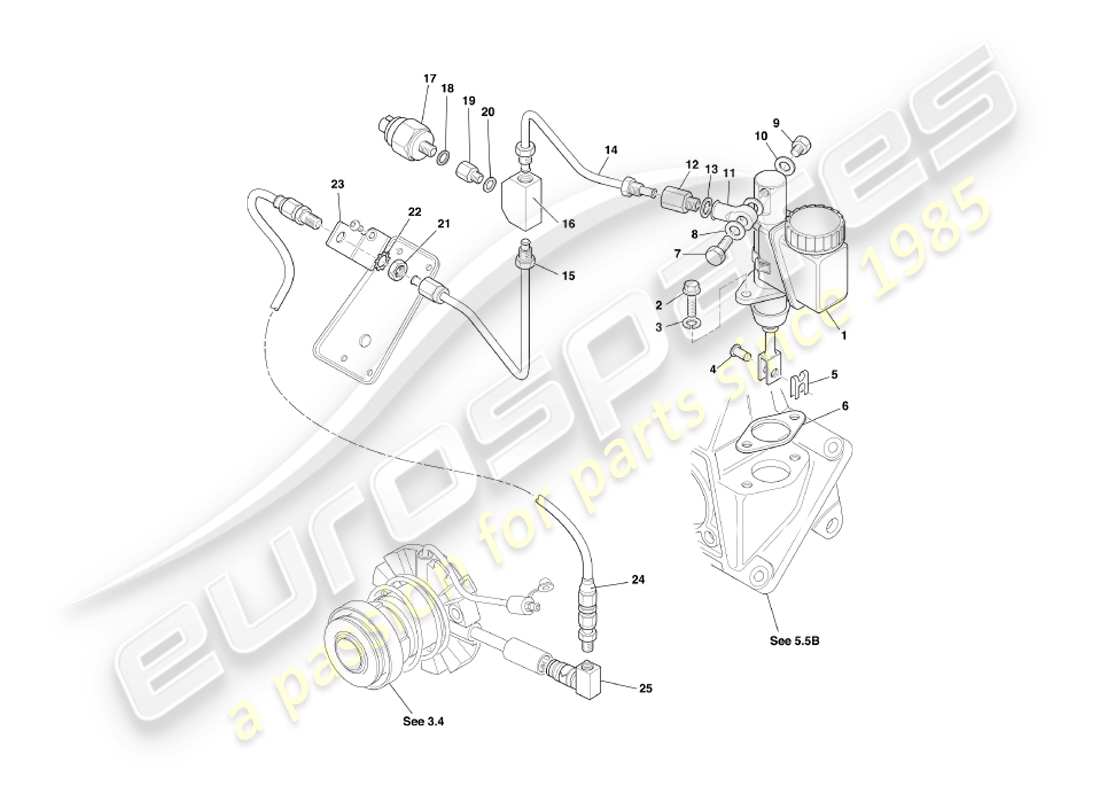 a part diagram from the aston martin db7 vantage (1999) parts catalogue