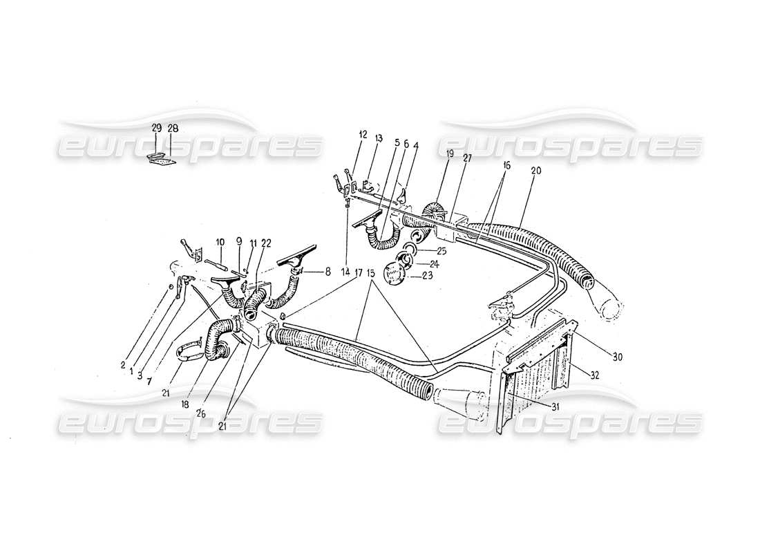 a part diagram from the ferrari 330 gt 2+2 (coachwork) parts catalogue