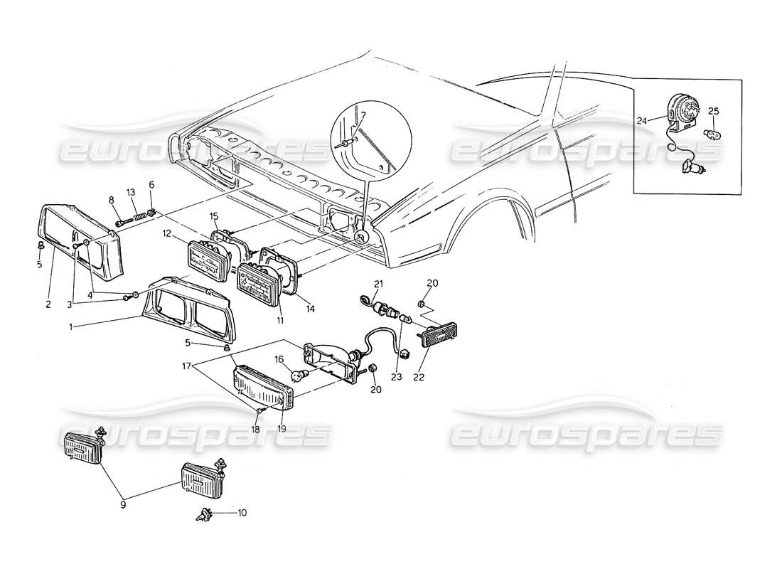 a part diagram from the maserati biturbo (1983-1995) parts catalogue