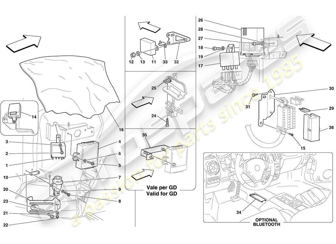 a part diagram from the ferrari f430 coupe (usa) parts catalogue