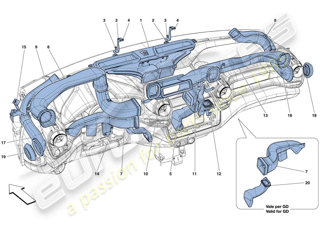 a part diagram from the ferrari gtc4 parts catalogue