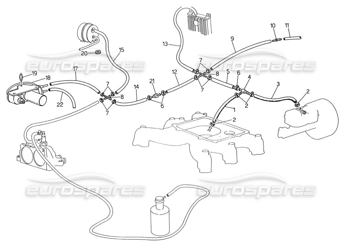 a part diagram from the maserati biturbo (1983-1995) parts catalogue