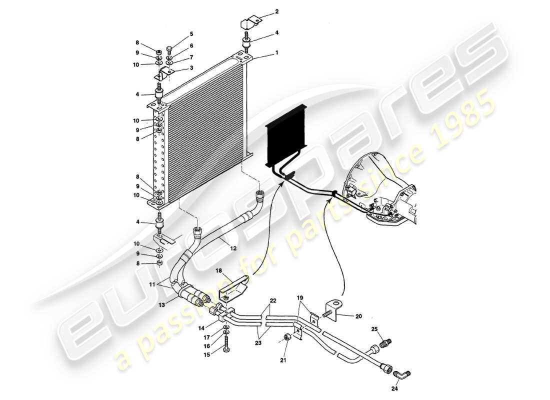 a part diagram from the aston martin v8 volante parts catalogue