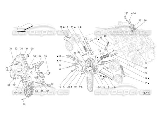 a part diagram from the maserati grancabrio parts catalogue