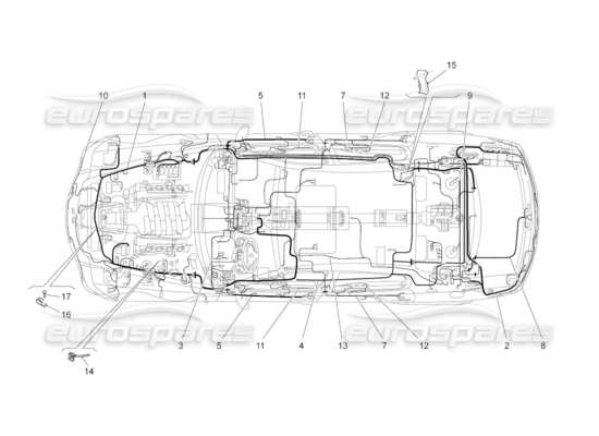 a part diagram from the maserati qtp. (2011) 4.7 auto parts catalogue