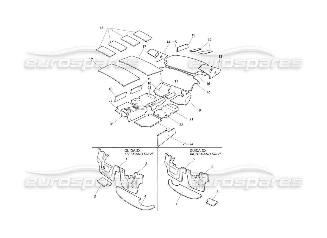 a part diagram from the maserati quattroporte (1996-2001) parts catalogue