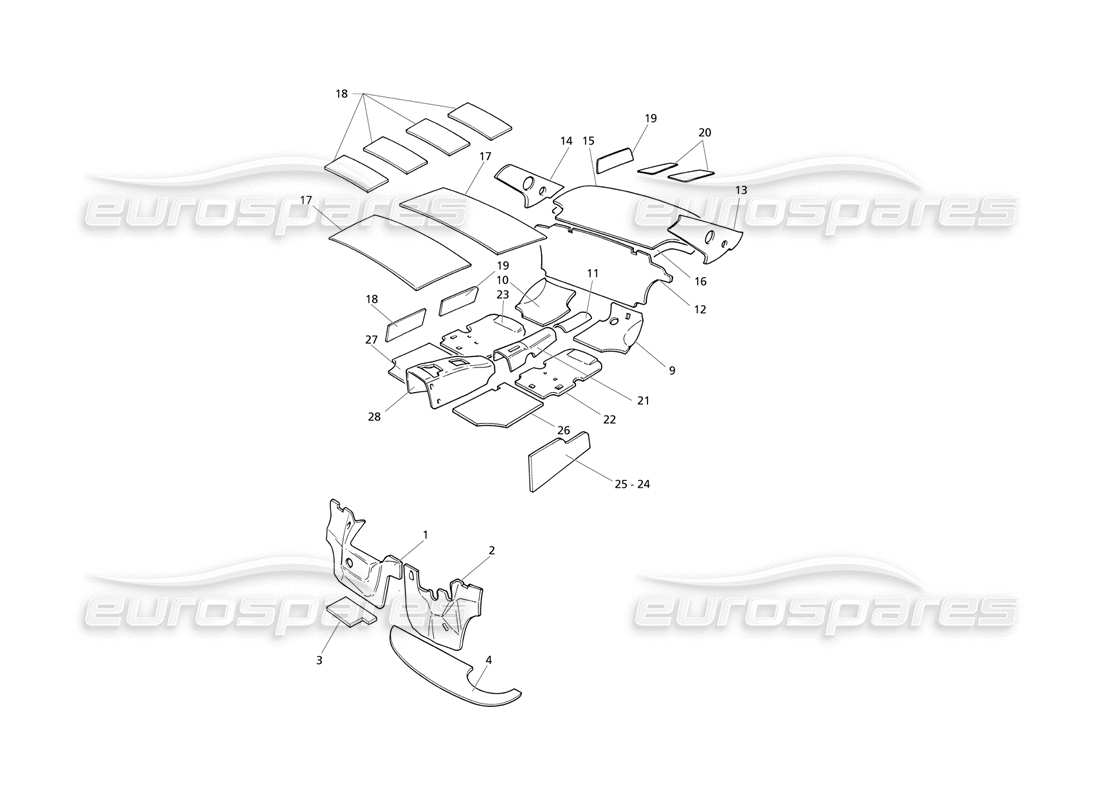 a part diagram from the maserati quattroporte (1996-2001) parts catalogue