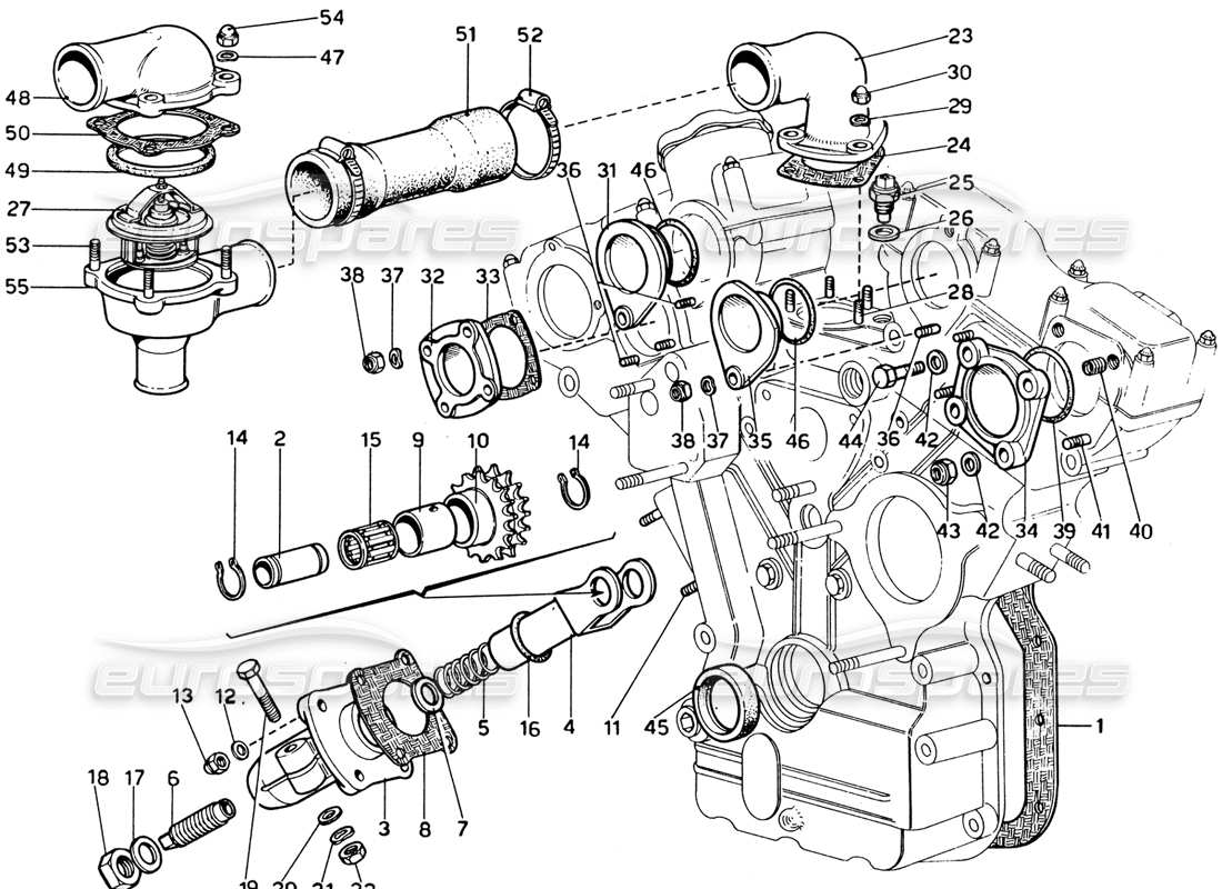a part diagram from the ferrari 365 gtb4 daytona (1969) parts catalogue