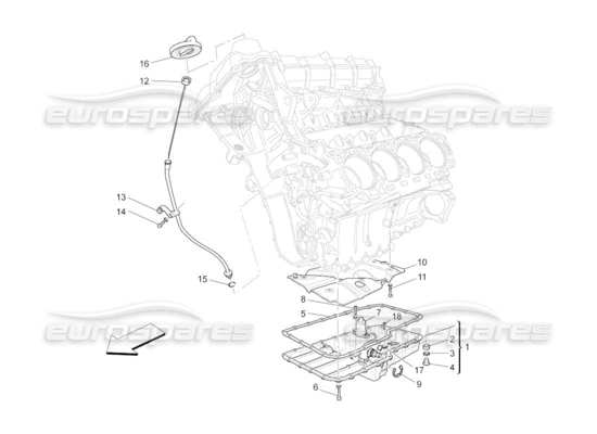 a part diagram from the maserati qtp. (2011) 4.7 auto parts catalogue