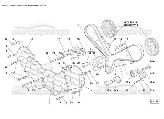 a part diagram from the maserati 3200 parts catalogue