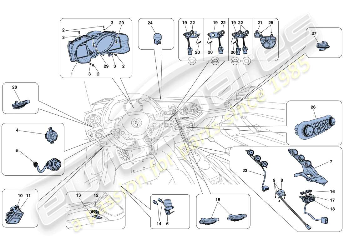 a part diagram from the ferrari f12 tdf (usa) parts catalogue