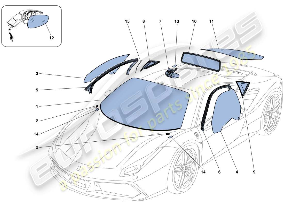a part diagram from the Ferrari 488 GTB (RHD) parts catalogue