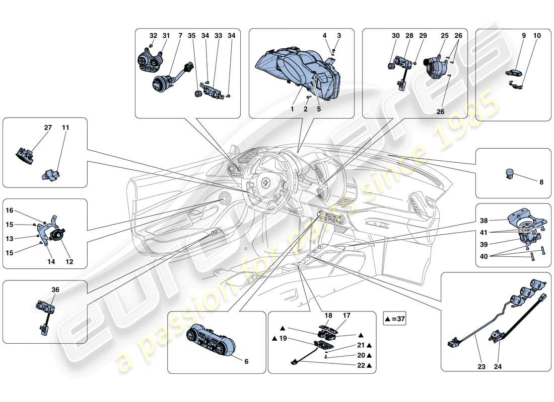 a part diagram from the Ferrari 488 GTB (RHD) parts catalogue