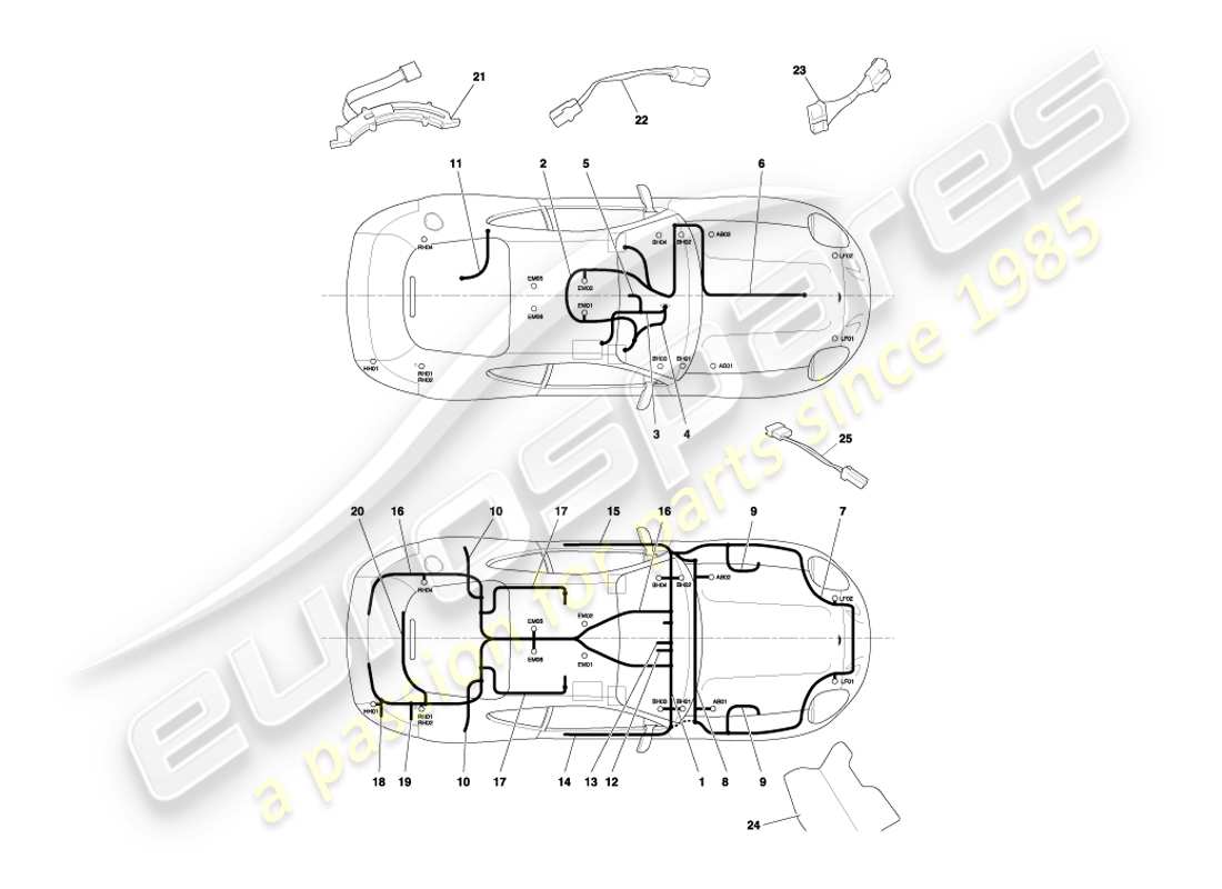 a part diagram from the aston martin db7 parts catalogue