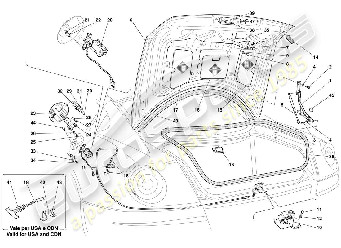 a part diagram from the ferrari 599 gtb fiorano (usa) parts catalogue