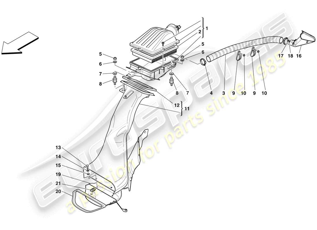 a part diagram from the ferrari 599 parts catalogue