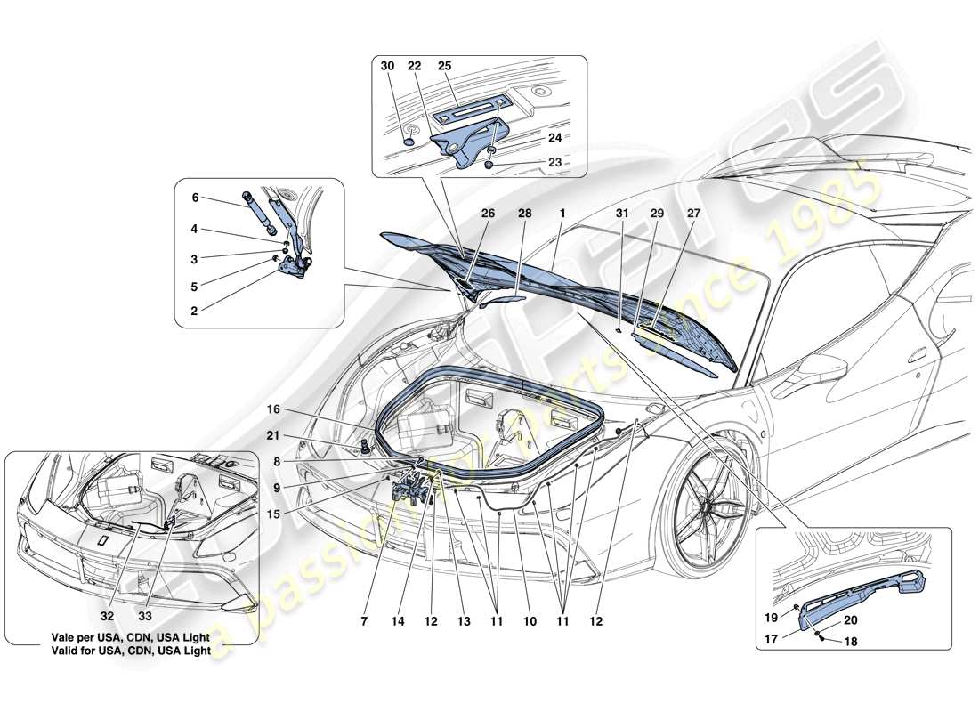 a part diagram from the Ferrari 488 GTB (USA) parts catalogue