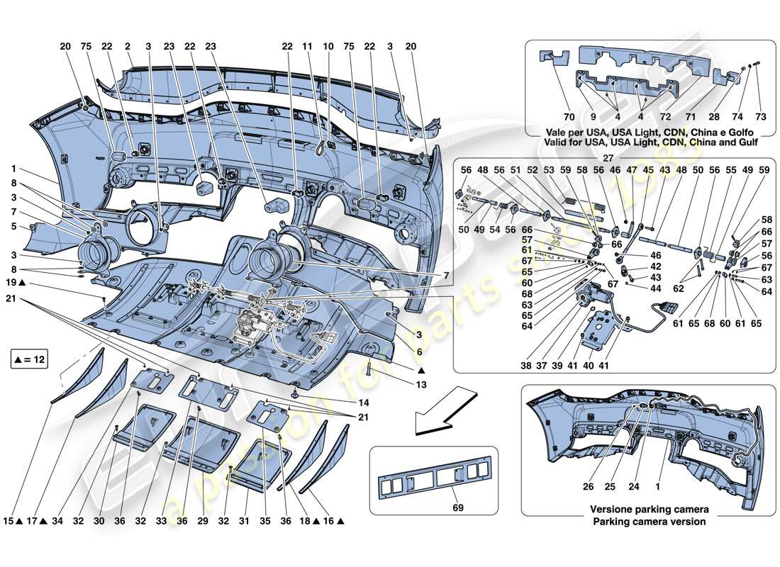 a part diagram from the Ferrari 458 Speciale (USA) parts catalogue