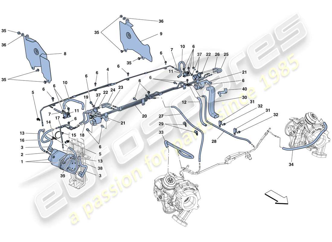 a part diagram from the ferrari 488 parts catalogue