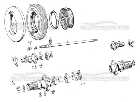 a part diagram from the ferrari 250 parts catalogue