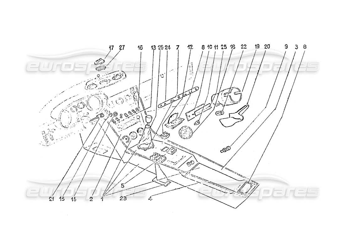 a part diagram from the ferrari 330 and 365 parts catalogue