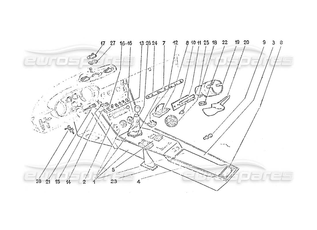 a part diagram from the ferrari 365 gt 2+2 (coachwork) parts catalogue