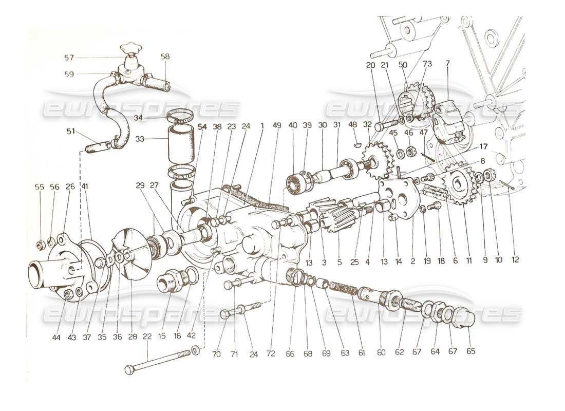 a part diagram from the ferrari 330 and 365 parts catalogue