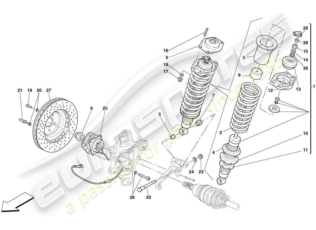 a part diagram from the ferrari 599 sa aperta (rhd) parts catalogue