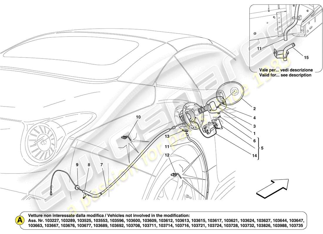 a part diagram from the ferrari california parts catalogue
