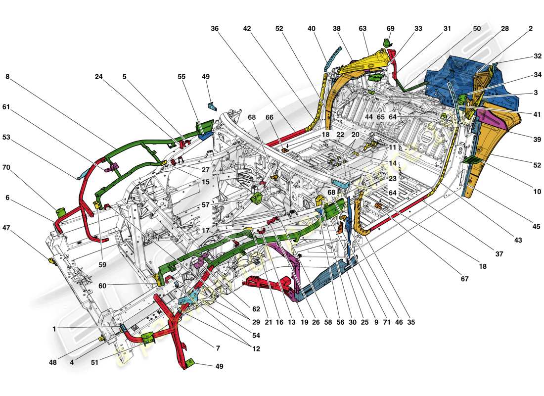 a part diagram from the Ferrari F12 TDF (Europe) parts catalogue