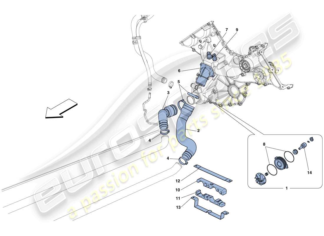 a part diagram from the ferrari 458 spider (usa) parts catalogue