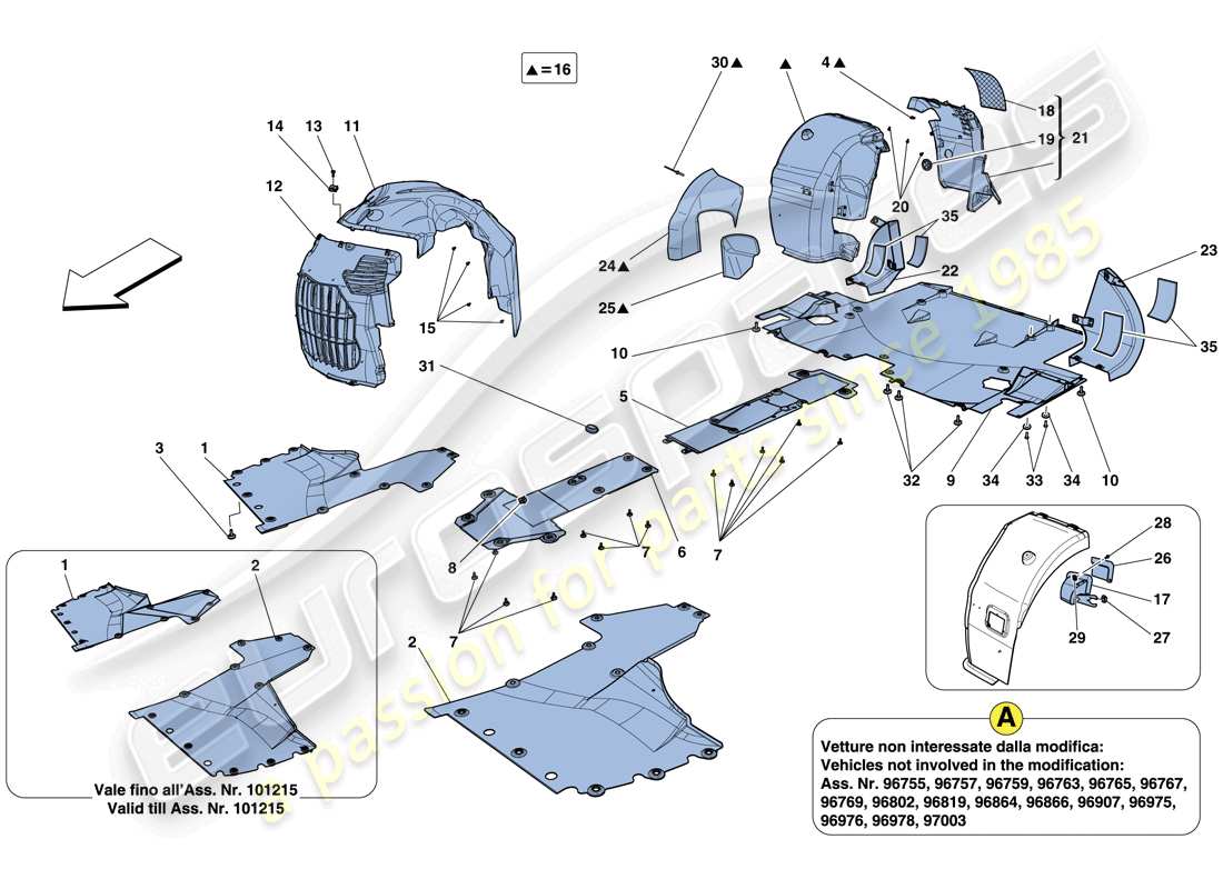 VIEW PARTS DIAGRAMS FROM THE FERRARI 458 PARTS CATALOGUE a part diagram from the ferrari 458 parts catalogue