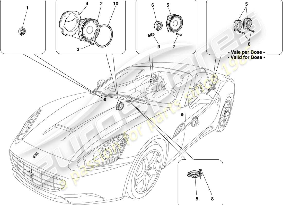 a part diagram from the ferrari california parts catalogue