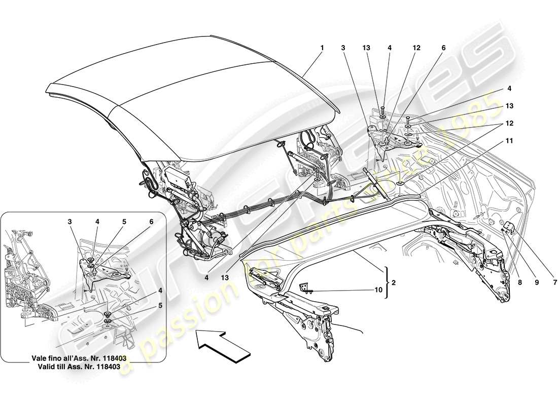 a part diagram from the ferrari california parts catalogue
