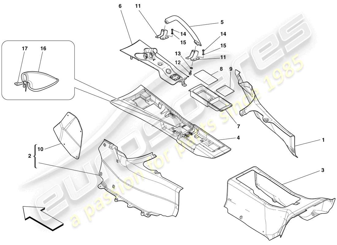 a part diagram from the ferrari 599 gto (rhd) parts catalogue