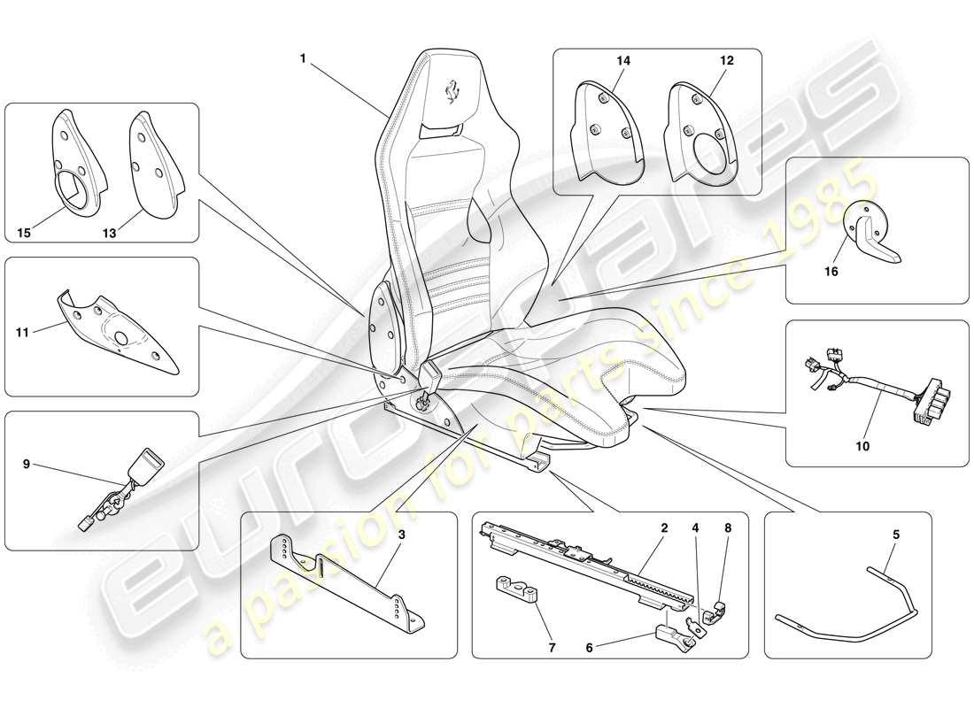a part diagram from the Ferrari 599 GTO (USA) parts catalogue