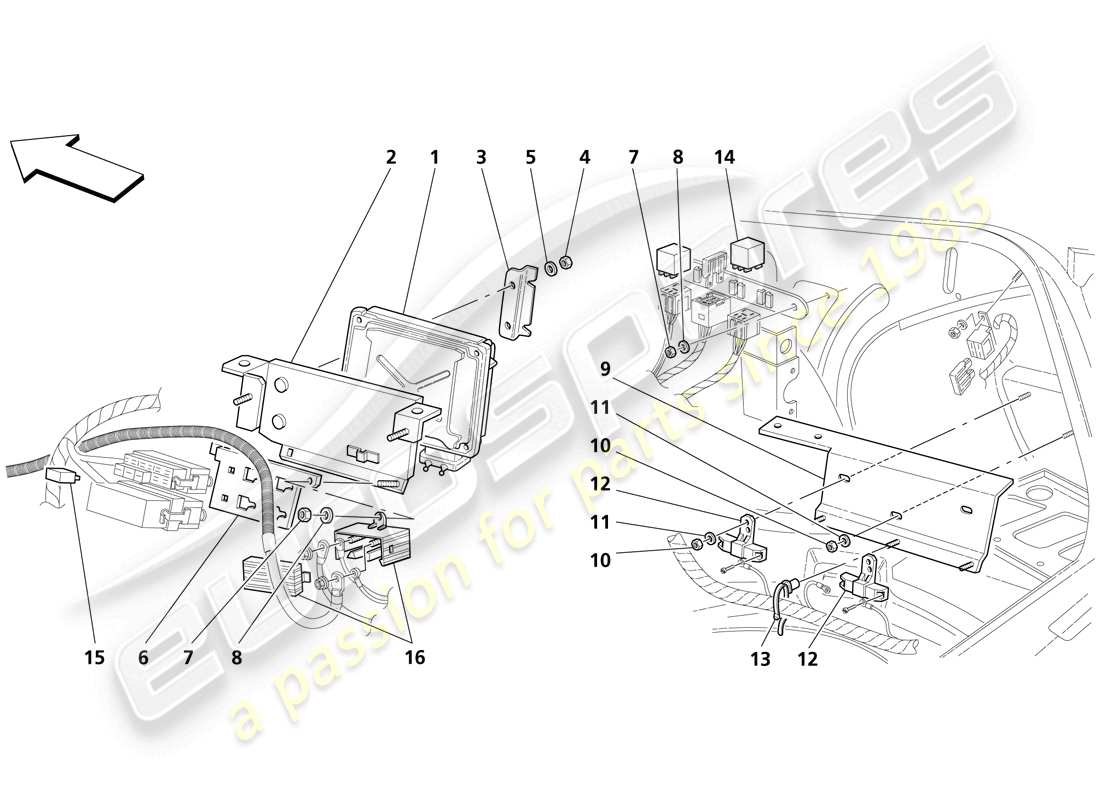 a part diagram from the maserati trofeo parts catalogue