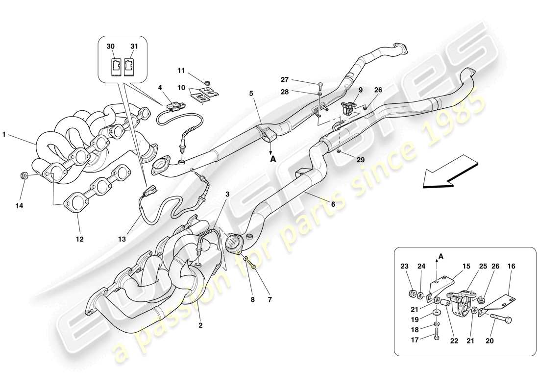 VIEW PARTS DIAGRAMS FROM THE FERRARI 599 PARTS CATALOGUE a part diagram from the ferrari 599 parts catalogue