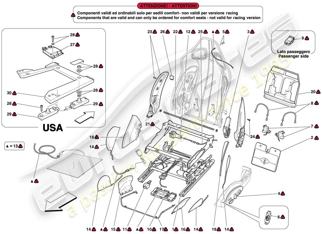 a part diagram from the ferrari 599 sa aperta (rhd) parts catalogue