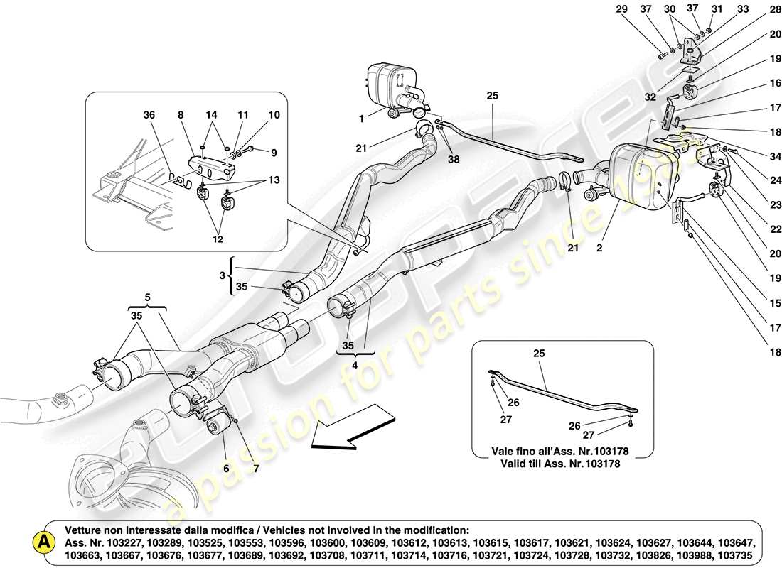 a part diagram from the Ferrari California (USA) parts catalogue
