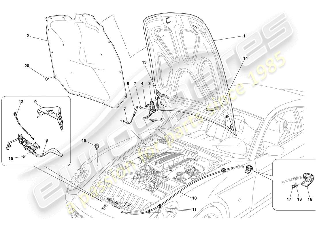 a part diagram from the Ferrari 612 Scaglietti (RHD) parts catalogue
