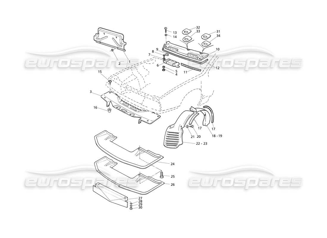 a part diagram from the maserati quattroporte (1996-2001) parts catalogue