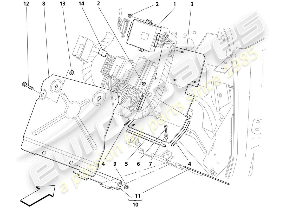 a part diagram from the maserati 4200 parts catalogue