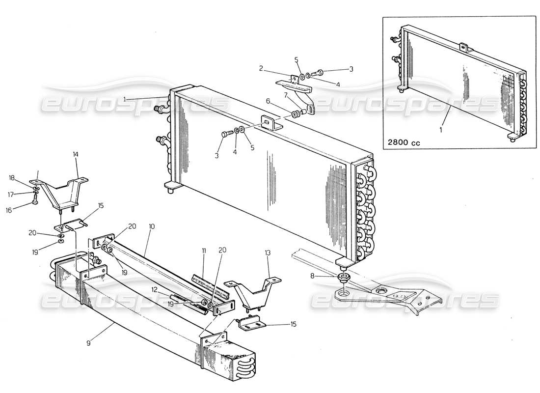 a part diagram from the maserati biturbo (1983-1995) parts catalogue