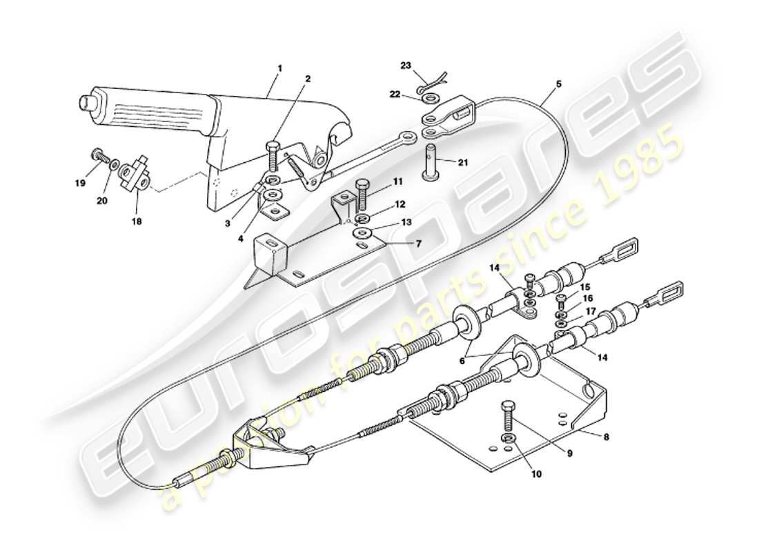 a part diagram from the aston martin v8 volante parts catalogue