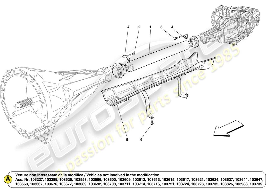 a part diagram from the ferrari california (usa) parts catalogue