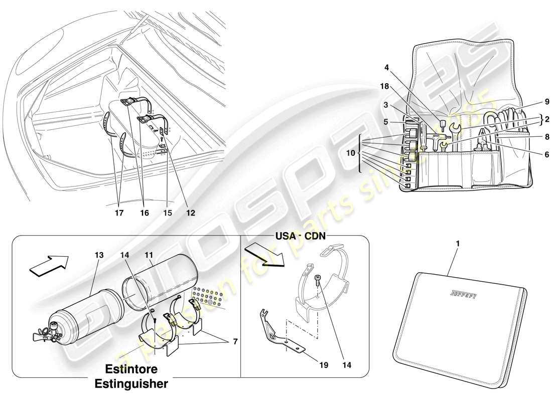 a part diagram from the Ferrari F430 Scuderia (Europe) parts catalogue